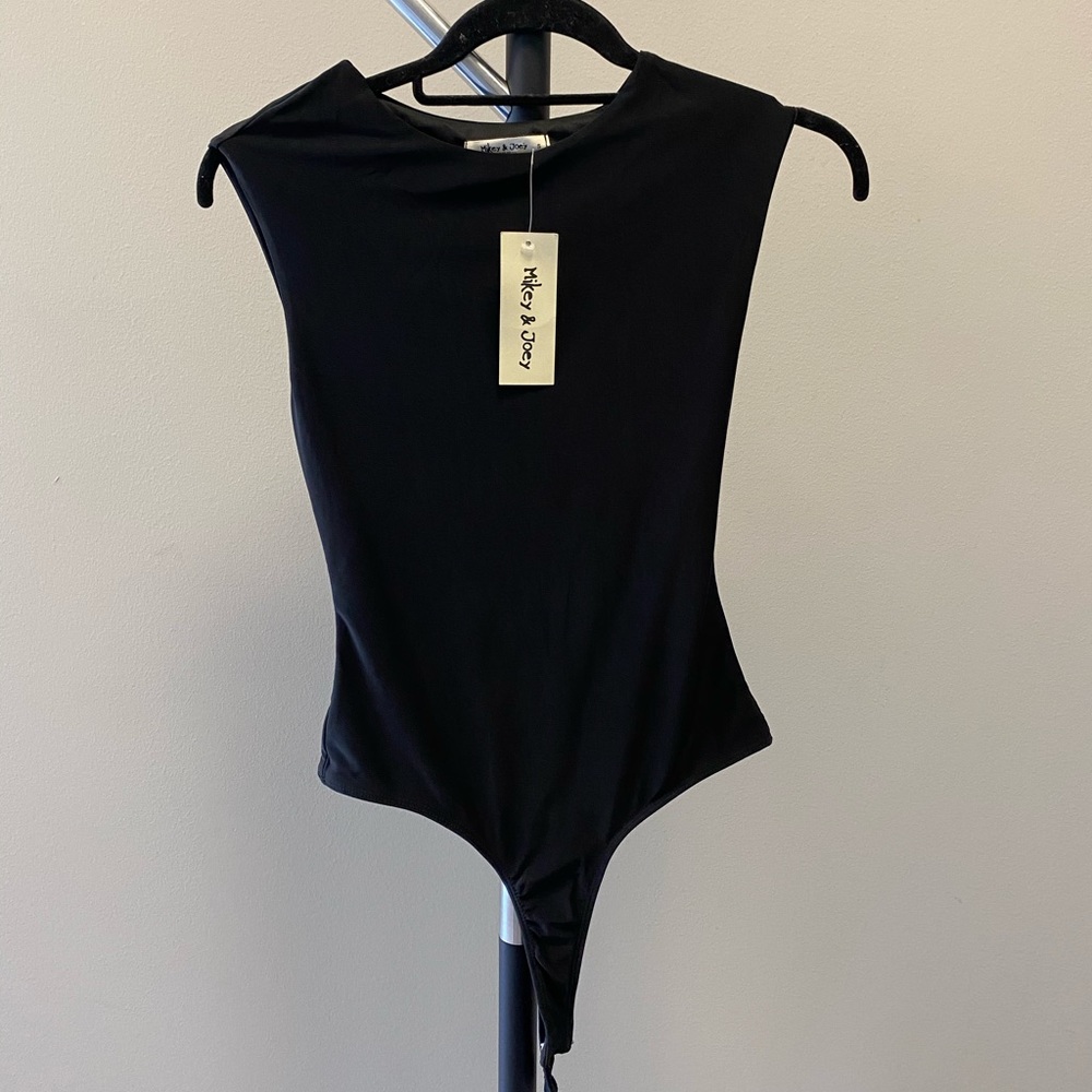 Mikey and Joey Black Body Suit Sleeveless NWT New